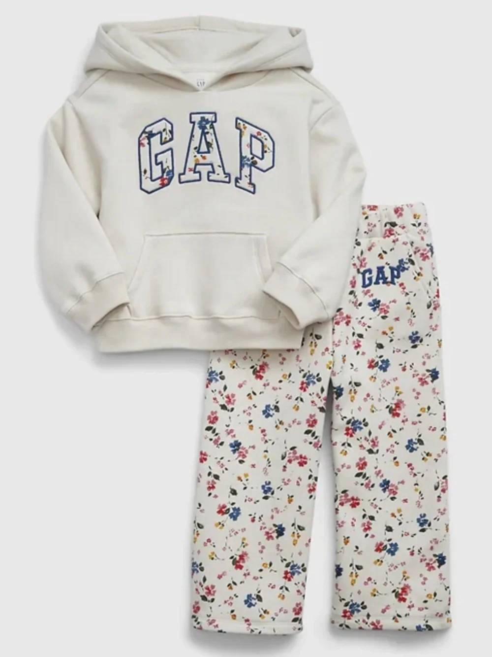 Girls GAP Cream Floral Hoodie Sweat Set